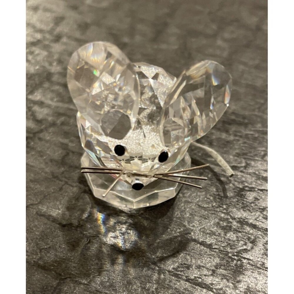 Swarovski Crystal Replica Mouse Silver Leather Tail 183272 No Box Austria